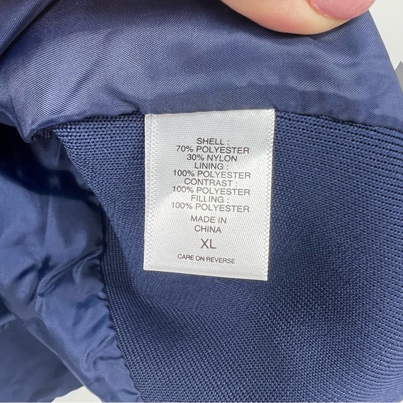 New York & Co Blue Lightweight Quilted Jacket with Gold Accents XL - Picture 5 of 7